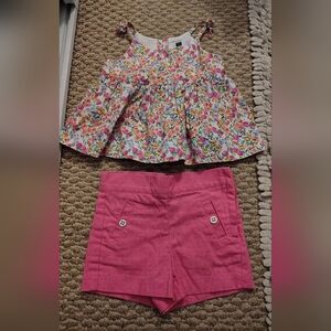 Janie and Jack Floral Top and Pink Shorts Set